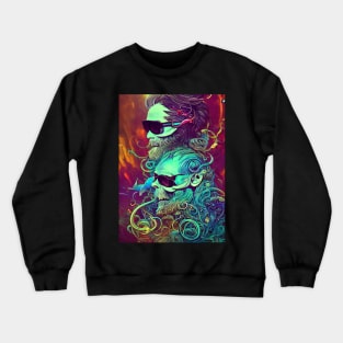 2 psychedelic guys at a rave Crewneck Sweatshirt